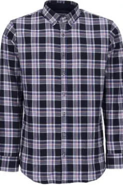 BRAX Leicht Flanell Hemd Daniel blau/blau kariert Modern Fit Langarm Button-down