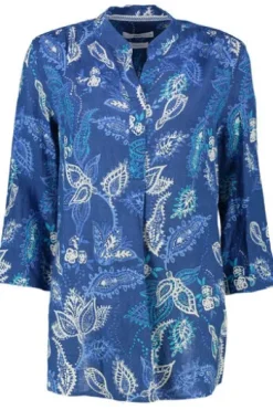 BRAX Leinen-Bluse Velvet Blau