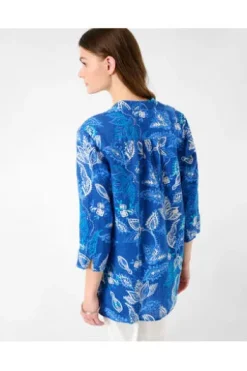 BRAX Leinen-Bluse Velvet Blau