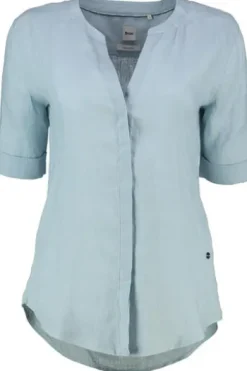 BRAX Leinen-Bluse Veri blue Kurzarm
