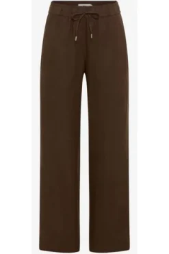 BRAX Leinen-Hose Farina coffee Wide Fit