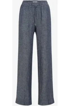 BRAX Leinen-Hose Farina indigo Wide Fit