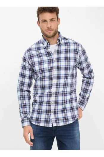 BRAX Light Flanell Hemd Daniel universe kariert Modern Fit