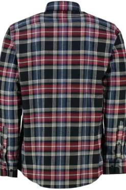 BRAX Light Flanell Hemd Daniel blau/rot kariert Modern Fit Langarm Button-Down