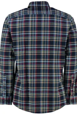 BRAX Light Flanell Hemd Daniel marine kariert Modern Fit Langarm Button-Down