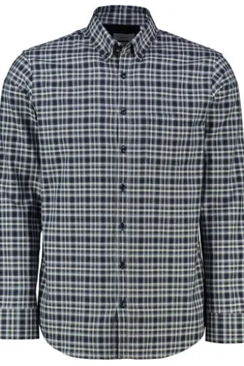 BRAX Light Flanell Hemd Daniel blau kariert Modern Fit Langarm Button-Down