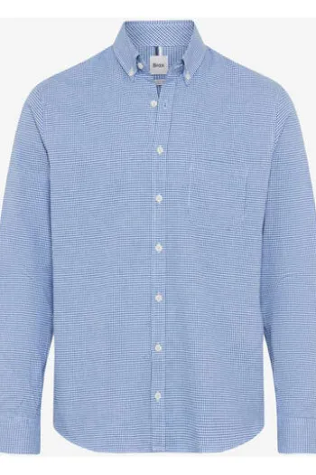 BRAX Light Flanell Hemd Daniel baltic kariert Modern Fit