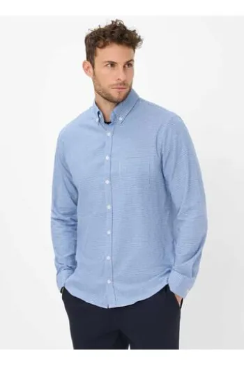 BRAX Light Flanell Hemd Daniel baltic kariert Modern Fit