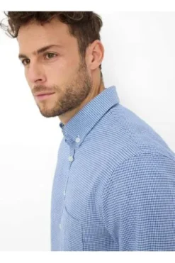 BRAX Light Flanell Hemd Daniel baltic kariert Modern Fit