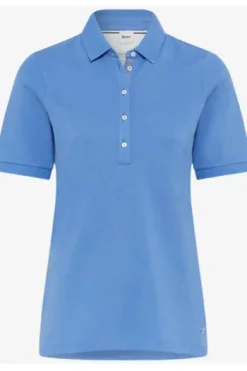 BRAX Polo-Shirt Cleo blau in Piqué-Qualität
