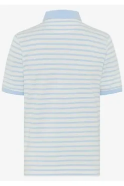 BRAX Polo-Shirt Cleo bleu gestreift in Piqué-Qualität