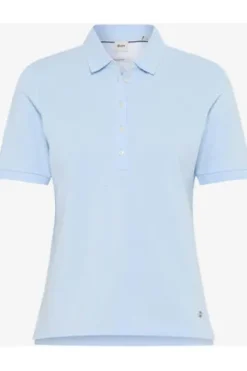 BRAX Polo-Shirt Cleo hellblau in Piqué-Qualität