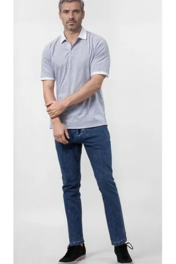 BRAX Polo-Shirt Perry storm gemustert