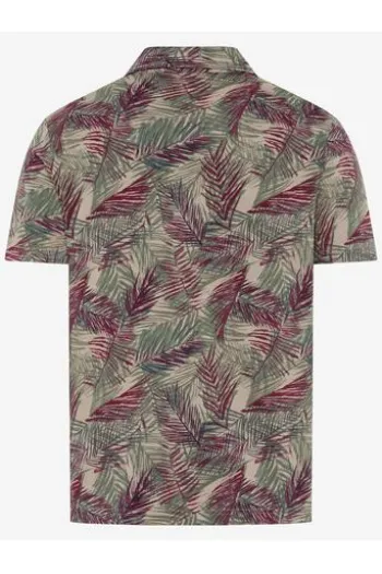 BRAX Polo-Shirt Philo light khaki gemustert