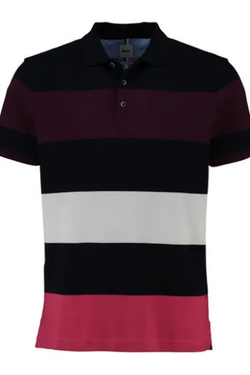 BRAX Polo-Shirt Pio beere gestreift