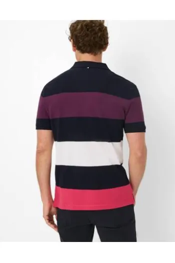 BRAX Polo-Shirt Pio beere gestreift