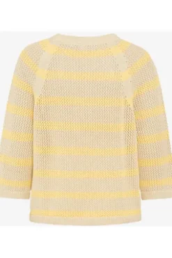 BRAX Pullover Nala limoncello gestreift 3/4-Arm