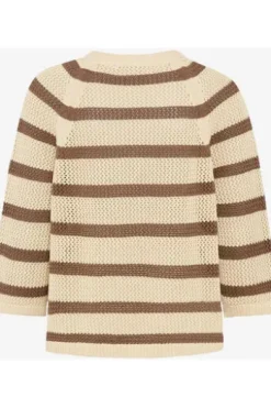 BRAX Pullover Nala mocha brown gestreift 3/4-Arm