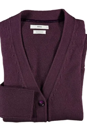 BRAX Strickjacke Alicia beere in softer Baumwoll-Mixqualität