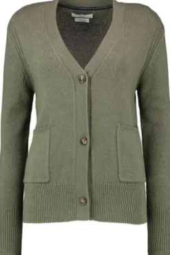 BRAX Strickjacke Alicia khaki in softer Baumwoll-Mixqualität