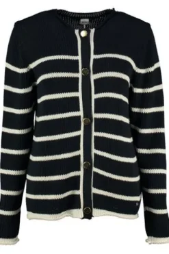 BRAX Strickjacke Ann marine im trendigen Rippstrick