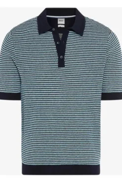 BRAX Strickpolo Pascal navy gemustert