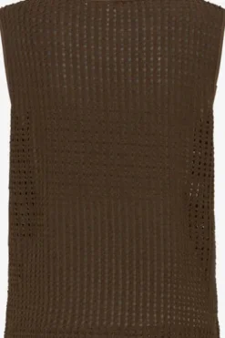 BRAX Top Ina Crochet-Optik Jersey dark ebony