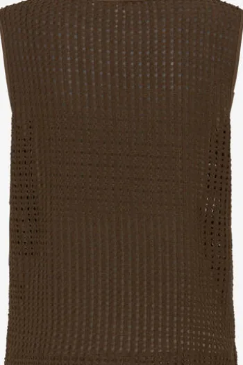 BRAX Top Ina Crochet-Optik Jersey dark ebony