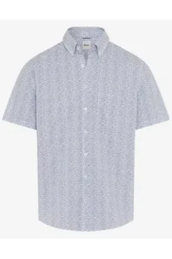 BRAX Ultra light Hemd Dan cove gemustert Modern Fit Kurzarm