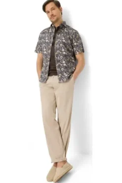 BRAX Ultra light Hemd Hardy beach geblümt Modern Fit Kurzarm