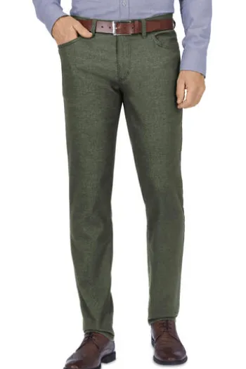 BRAX Woo.Look Hose Cadiz oliv in dezenter Struktur
