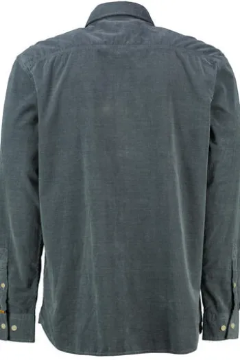 camel active Cord Hemd blau Regular Fit Langarm Button-Down