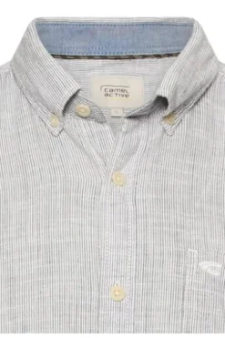 camel active Hemd offwhite gestreift Regular Fit Kurzarm