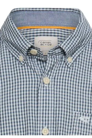 camel active Karo Hemd dark navy kariert Regular Fit Langarm