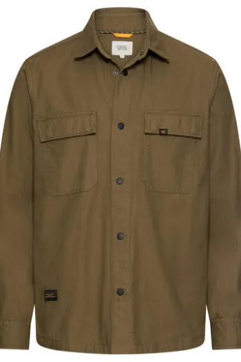 camel active Overshirt deep olive Relaxed Fit Langarm