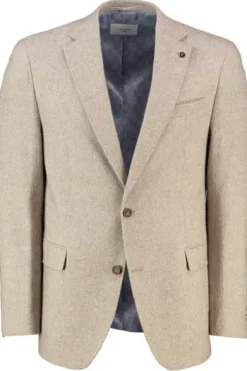 CARL GROSS Sakko beige gemustert Modern Fit