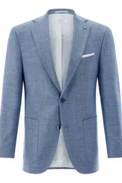 CARL GROSS Sakko Sander blau mit Wolle