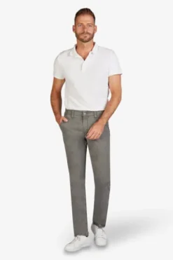 CLUB OF COMFORT High Stretch Baumwoll-Hose grau Garvey Flat-Front