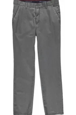 CLUB OF COMFORT High Stretch Baumwoll-Hose grau Garvey Flat-Front