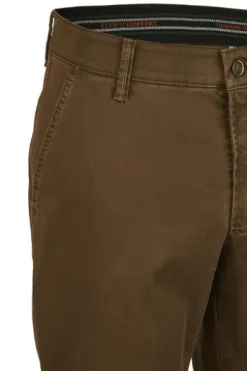 CLUB OF COMFORT High Stretch Baumwoll-Hose braun mit Diamantschliff