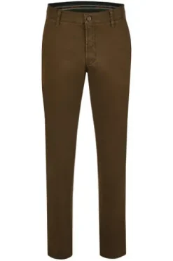 CLUB OF COMFORT High Stretch Baumwoll-Hose braun mit Diamantschliff
