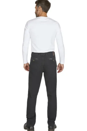 CLUB OF COMFORT High Stretch Denim-Jeans black Garvey Flat-Front