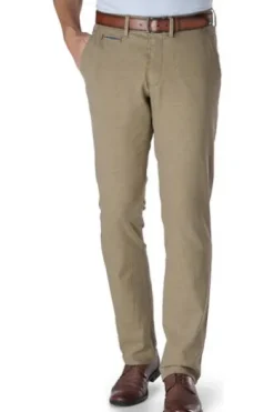 CLUB OF COMFORT Leinen-Baumwoll-Stretch-Hose Beige