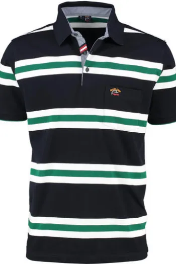 DAVID WILYMS Polo-Shirt green gestreift