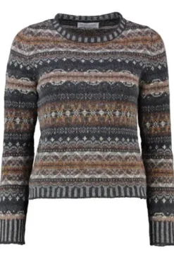 ERIBE Pullover Westray caithness gemustert im Fair-Isle Strickmuster