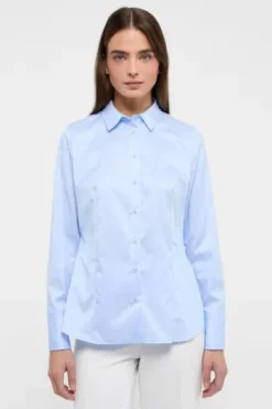 ETERNA Bluse hellblau Langarm in blickdichter Qualität