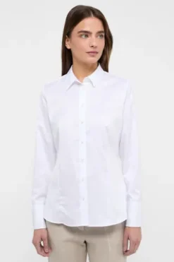 ETERNA Bluse weiß Langarm in blickdichter Qualität