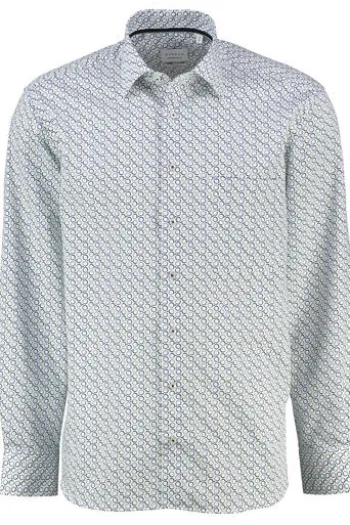 ETERNA Hemd grün gemustert Comfort Fit Langarm