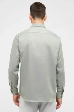 ETERNA Hemd grün gemustert Comfort Fit Langarm