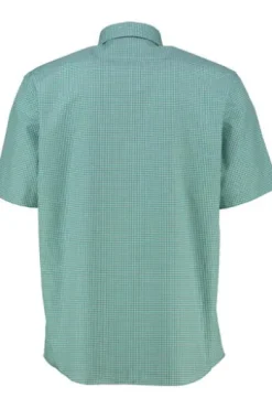 ETERNA Hemd grün kariert Comfort Fit Kurzarm Button-down